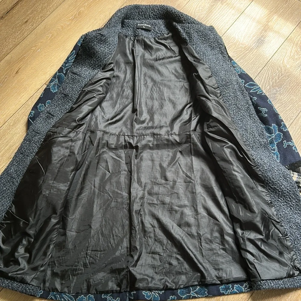 Sacred Threads Multicolor Floral Patchwork Boho Button-Up Coat Size L Junior - Picture 10 of 11